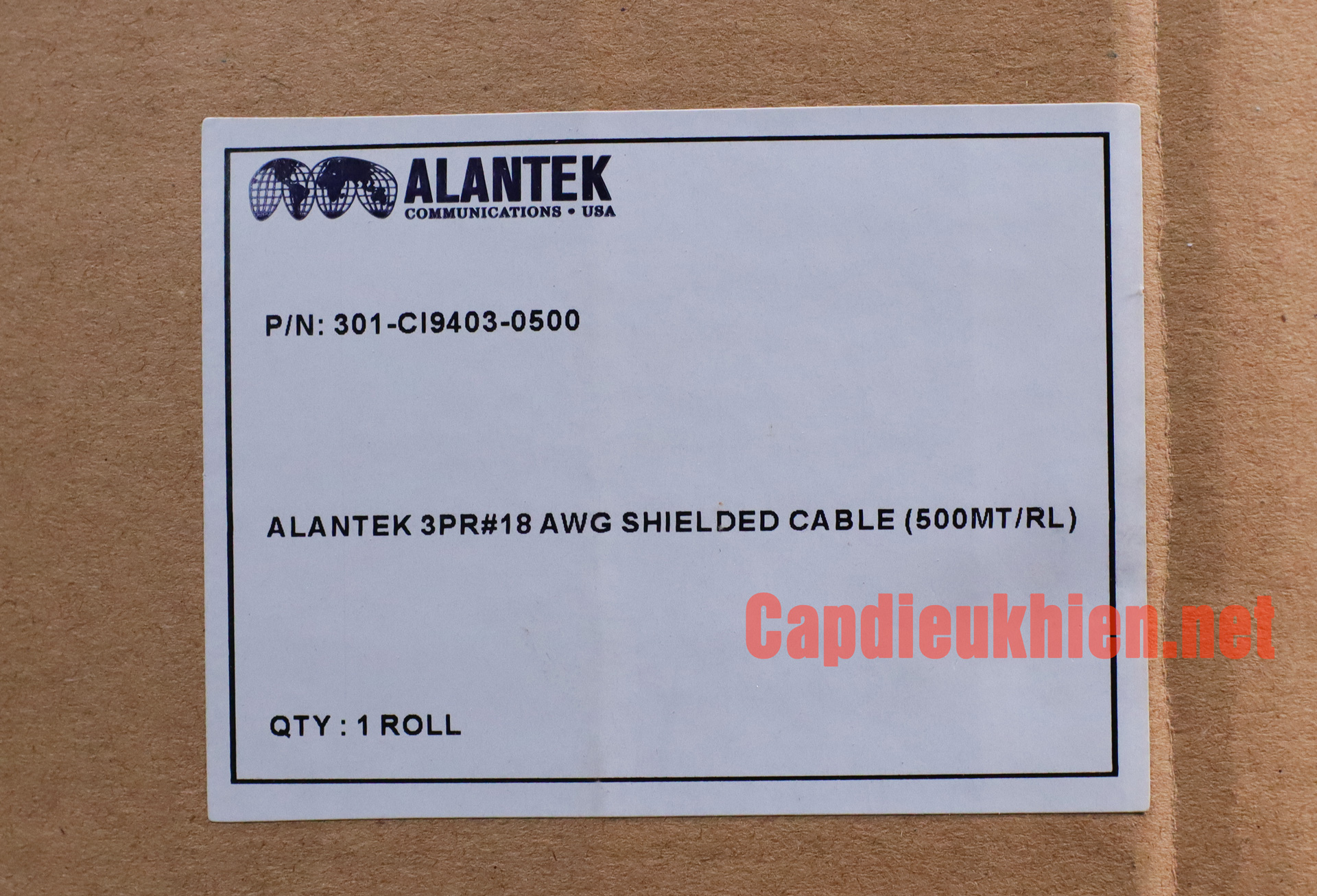 Cáp Alantek 18AWG 3 Pair chiều dài 500m/cuộn